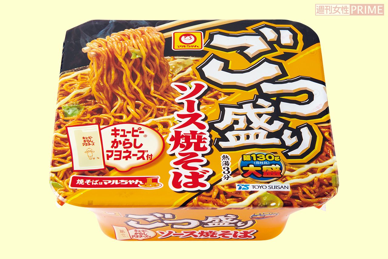 マルちゃんごつ盛りソース焼そばキユーピーからしマヨネーズ付　撮影／山田智絵
