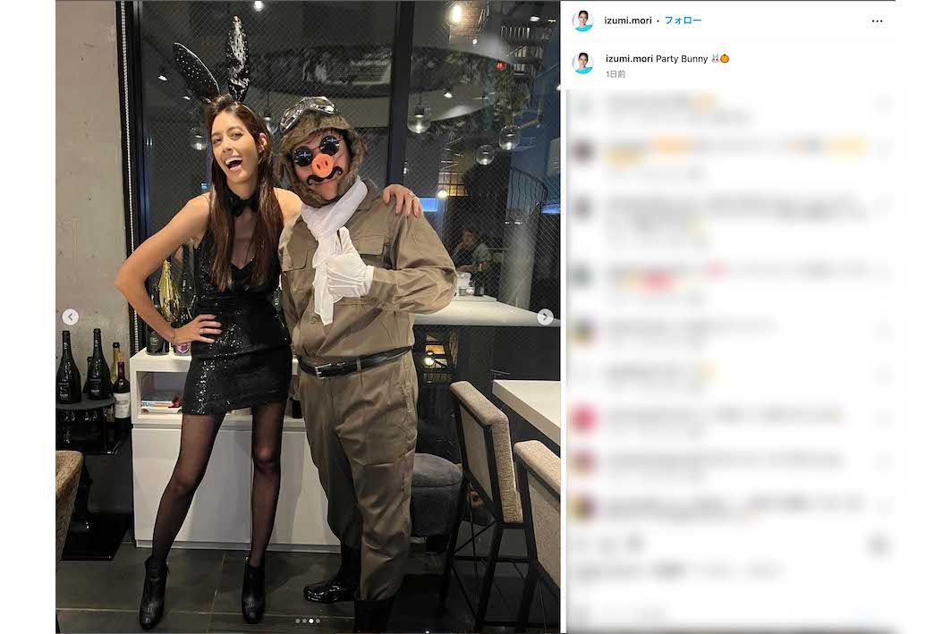 バニーガール姿でハロウィンパーティーを楽しむ写真をアップした森泉（本人のインスタグラムより）
