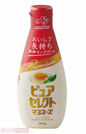【市販マヨネーズ第10位】ピュアセレクトマヨネーズ味の素／200g入り349円（100gあたり174円）　撮影／山田智絵　※画像をクリックするとAmazonの商品ページにジャンプします。