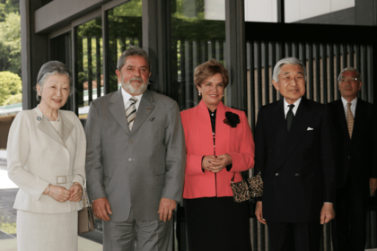 '05年5月、来日したブラジル大統領夫妻と懇談された上皇ご夫妻