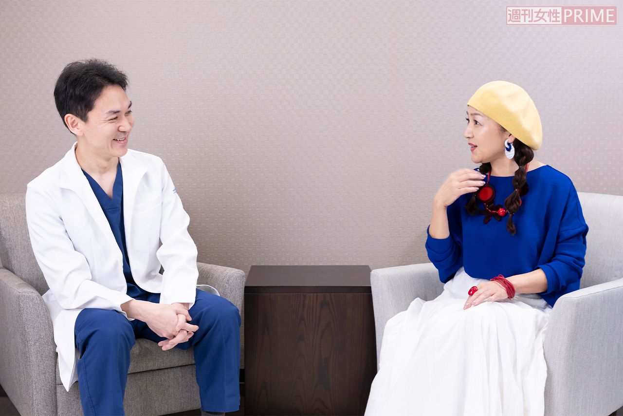 タレントの荒木由美子さん（右）と、医師の高澤博和先生（左）