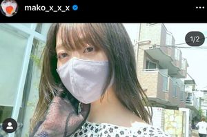 マスク姿の『まこみな』まこ（インスタグラムより）