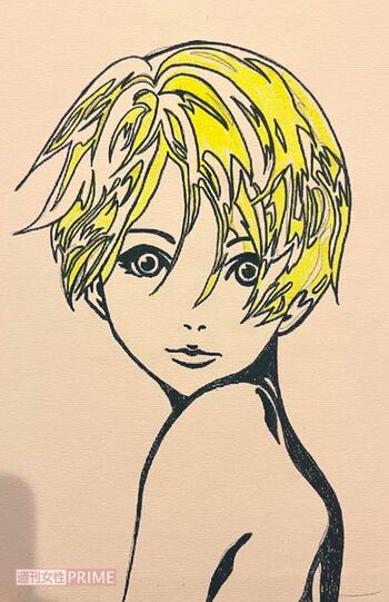 強い瞳が印象的な1枚。「練習絵なので下手くそです（笑）」