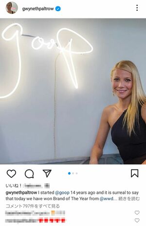 グウィネス・パルトロウのプロデュースブランド「goop」では〝オブジェのような〟バイブレーターを発売（本人インスタグラムより）