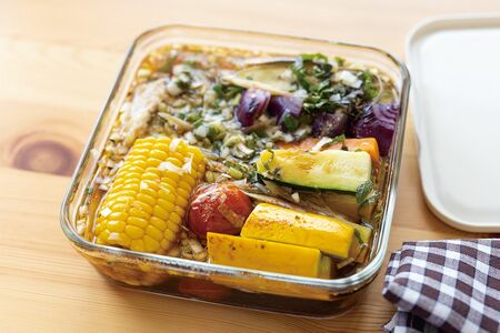 季節野菜の蒸し浸し