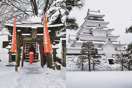 鶴ヶ城内にある笠間稲荷神社。神聖な静けさが漂う