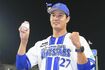 2025年8月31日、DeNAベイスターズでの初勝利を飾った藤浪晋太郎(共同通信社)