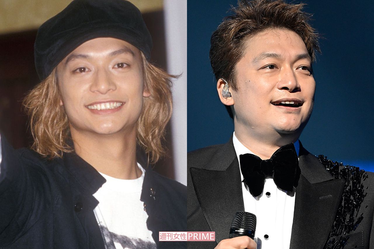 香取慎吾（左から2002年・25歳、2022年・45歳）