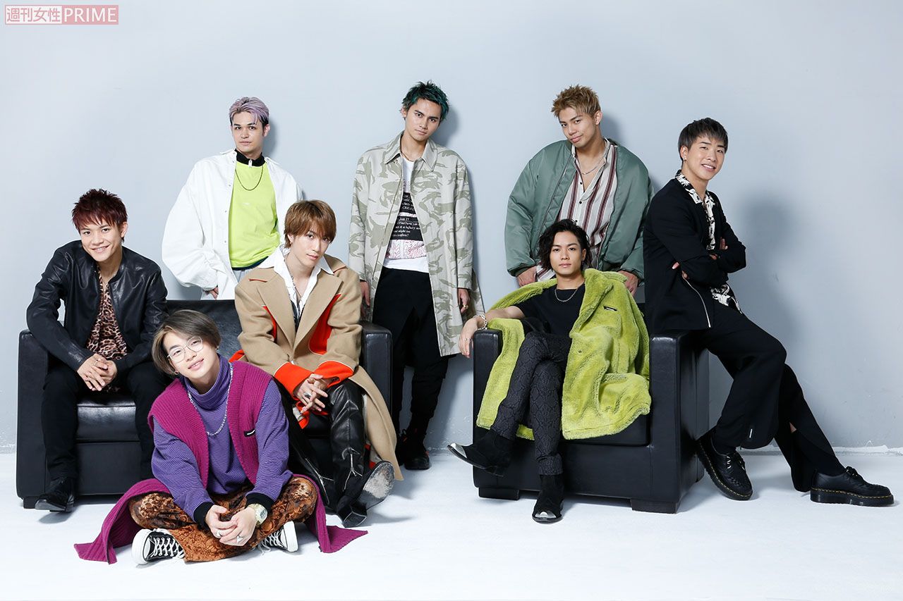 (左から)岩谷翔吾、山本彰吾、与那嶺瑠唯、藤原樹、龍、川村壱馬、武知海青、陣　撮影／森田晃博