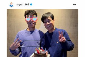 現在、17歳で高校3年の渡辺満里奈の息子。小学生から野球をやっている（名倉潤のインスタグラムより）