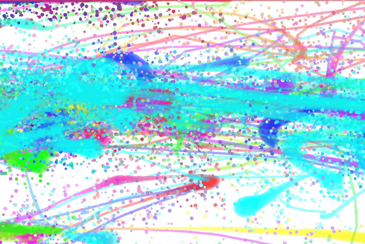 熱心に取り組んでいるのが視線入力アート。視線の動きをトラッキングして絵を描く取り組みは地元の新聞にも取り上げられ広がりをみせている