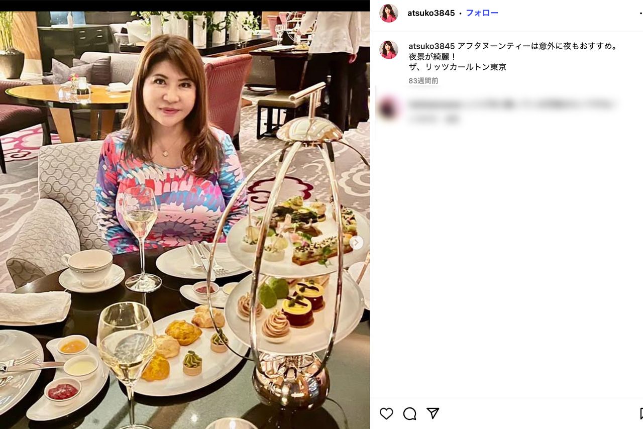 田原総一朗氏の長女で、テレビ朝日・プロデューサーの田原敦子氏（公式インスタグラムより）