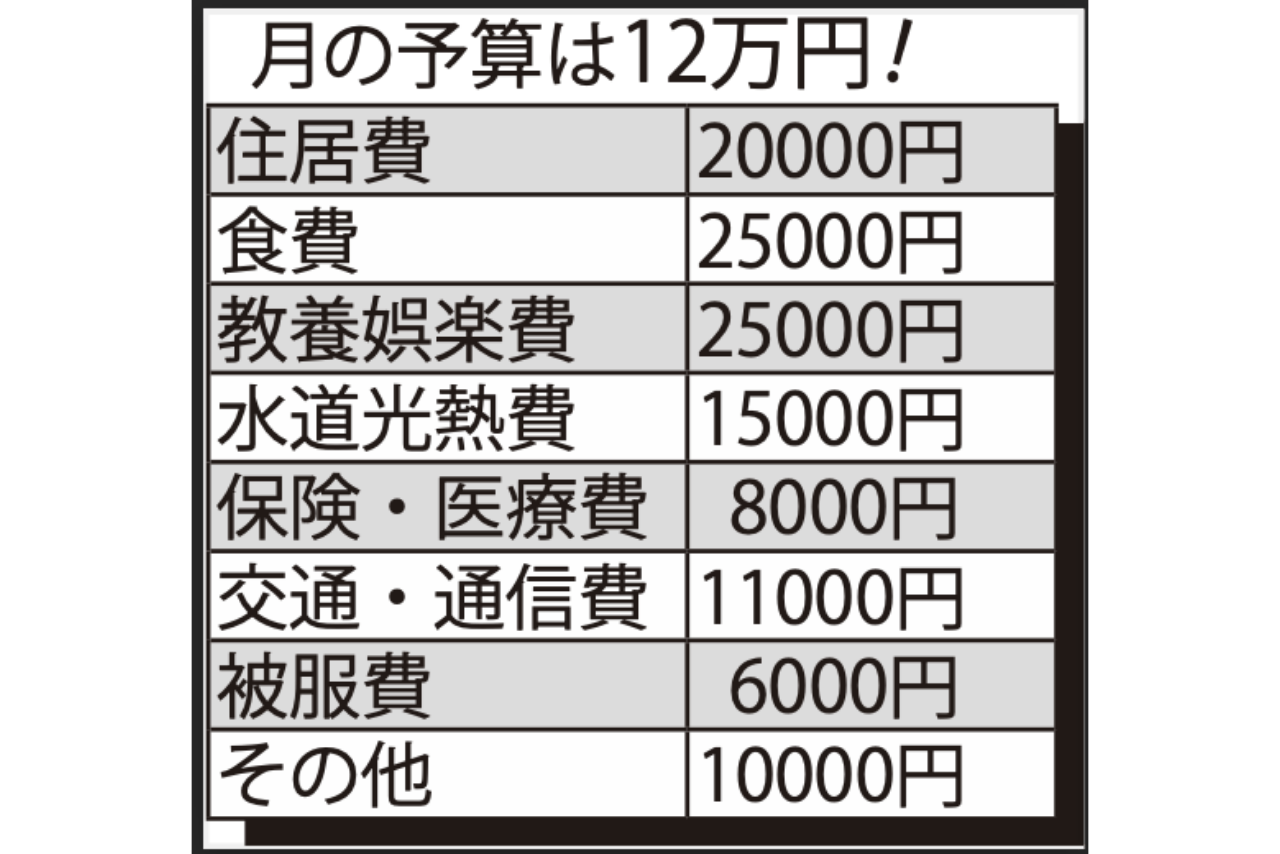 月の予算は12万円！