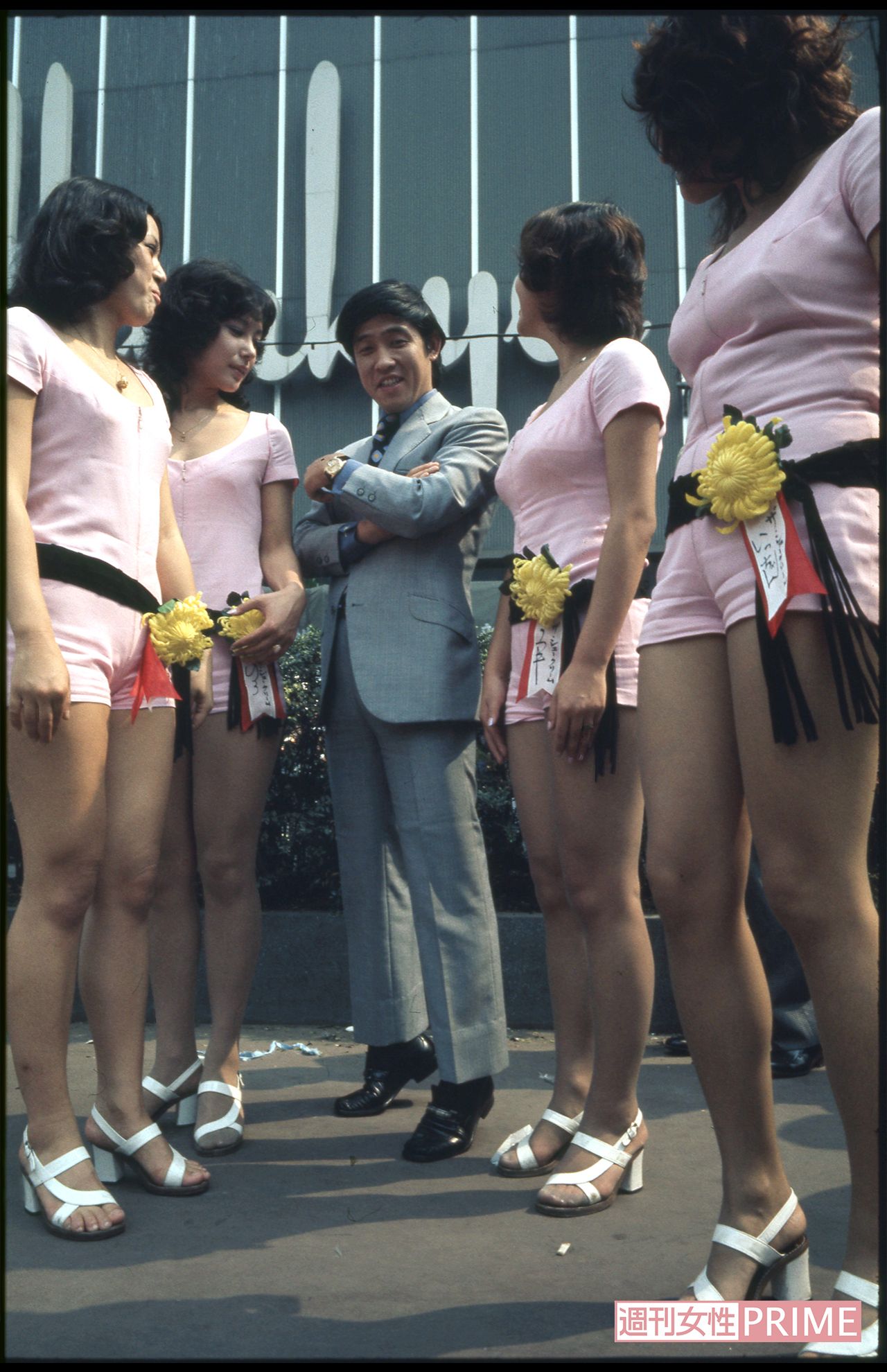 『スター誕生！』イベントにて。司会の萩本欽一とザ・シュークリーム（'79年）