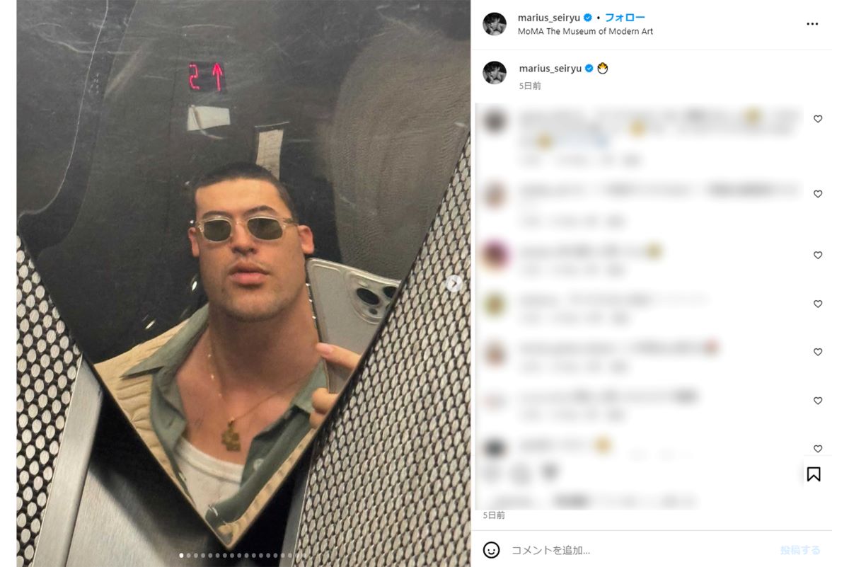 坊主姿が「関口メンディーかと」と指摘されたマリウス葉の近影（本人インスタグラムより）