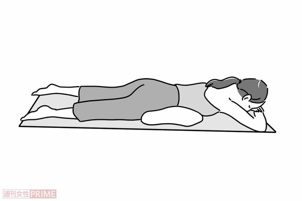 おなかを意識して腹式呼吸（イラスト／赤松かおり）