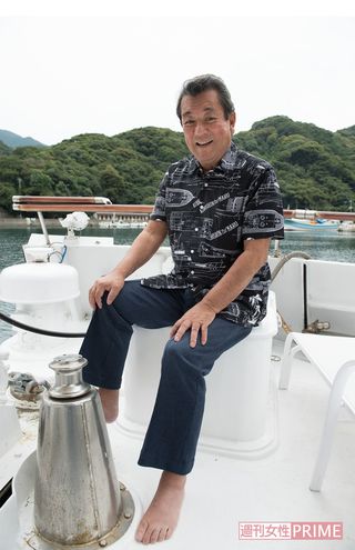 「光進丸」デッキ上の加山