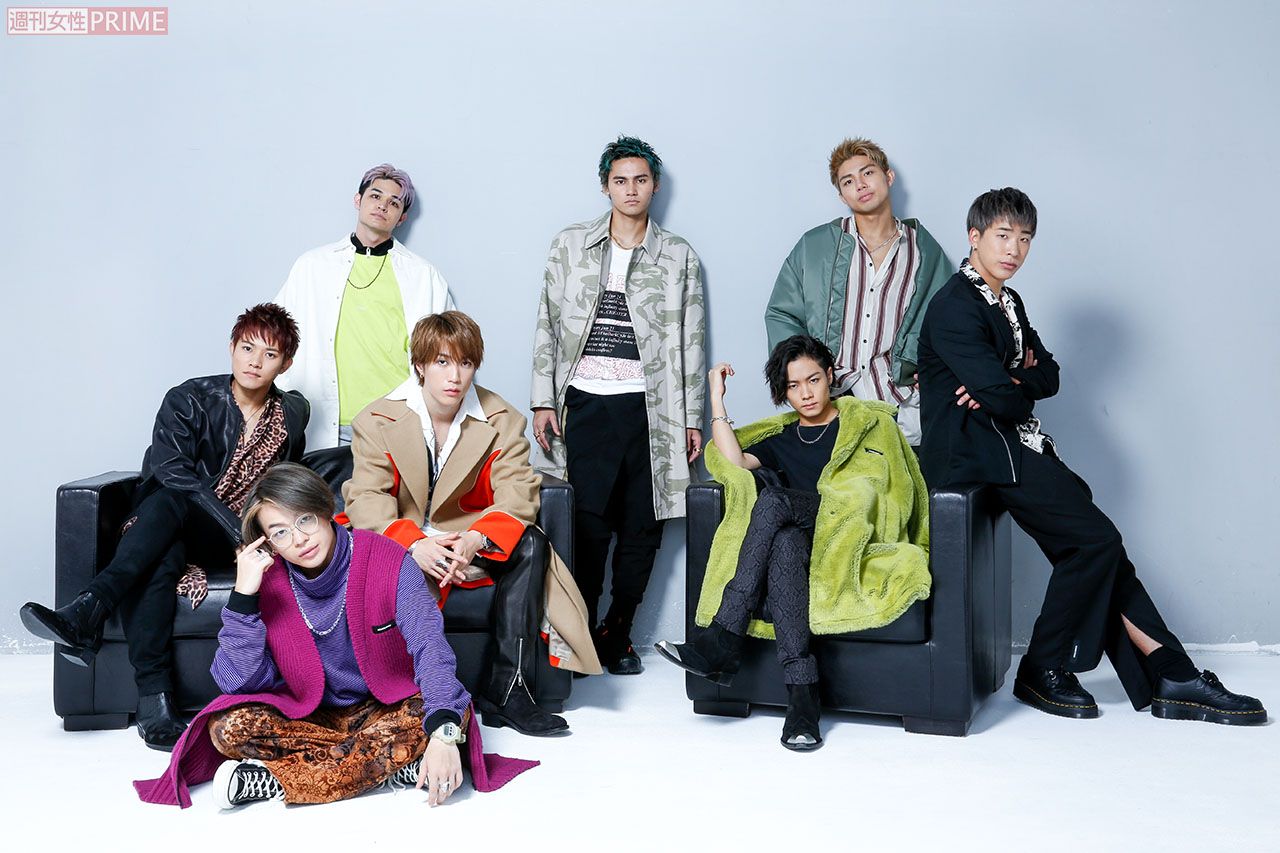 (左から)岩谷翔吾、山本彰吾、与那嶺瑠唯、藤原樹、龍、川村壱馬、武知海青、陣　撮影／森田晃博