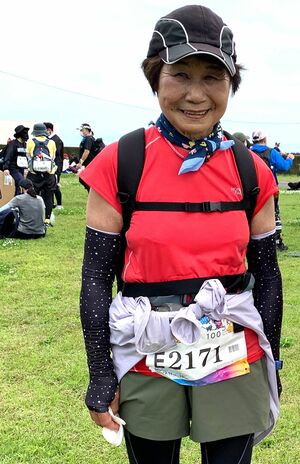 今年の5月に開催された100kmウォークに出場した森田馨さん。「終活はまだしてません。そう言うと笑われちゃうけどね」