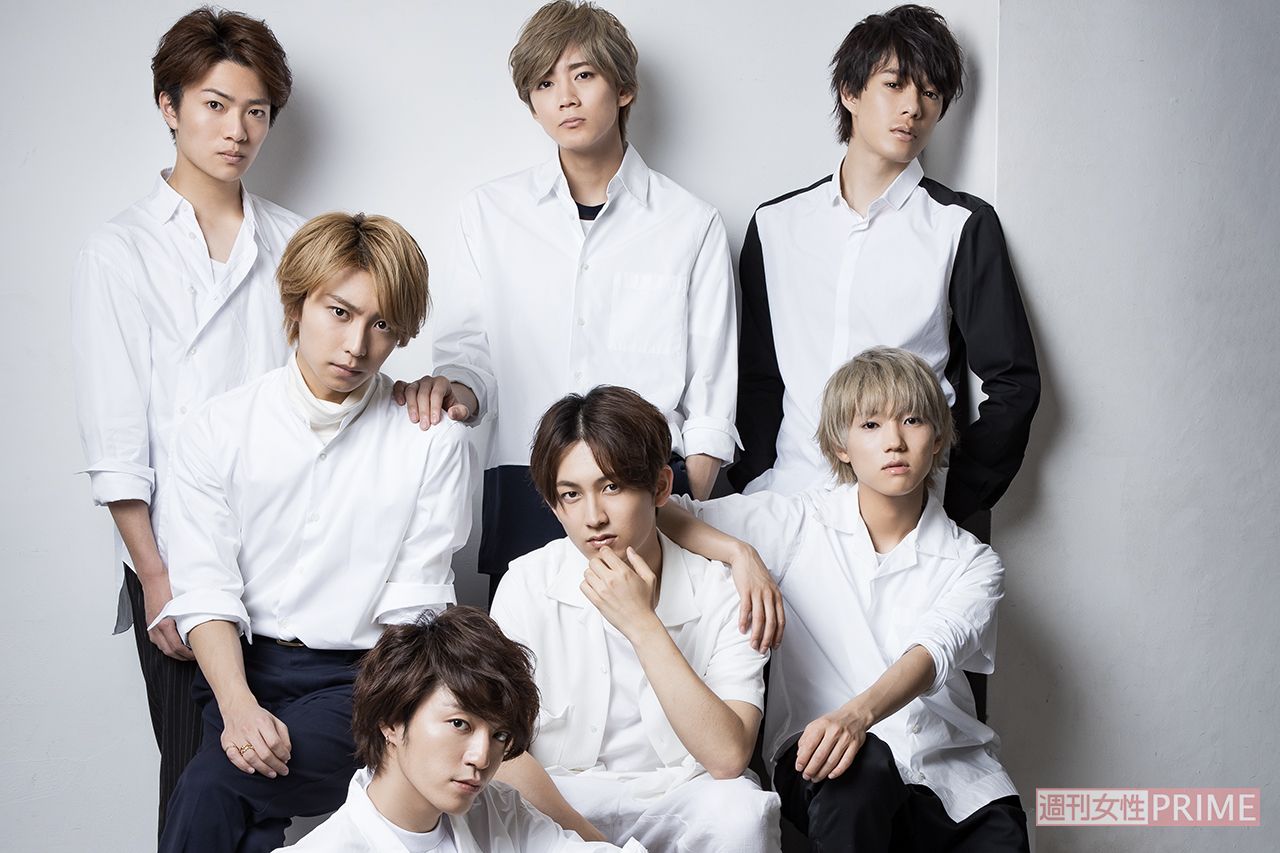 (上段左から)諸星翔希、長妻怜央、真田佑馬(中段左から)阿部顕嵐、萩谷慧悟、安井謙太郎(下)森田美勇人　撮影／廣瀬靖士