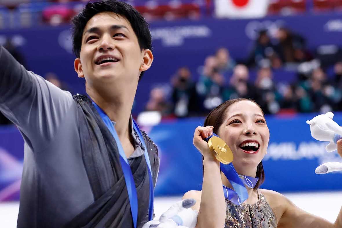 ミラノ・コルティナ五輪で金メダルを獲得した“りくりゅう”こと三浦璃来・木原龍一（撮影／JMPA）