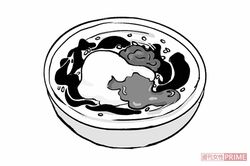 梅とわかめのスープご飯　イラスト／陶山みづほ