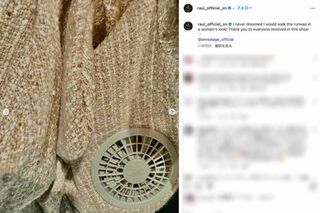 「2025年春夏 パリコレクション」に日本のブランドである『ANREALAGE』の衣装を身にまとって登場したSnow Man・ラウール（本人のインスタグラムより）