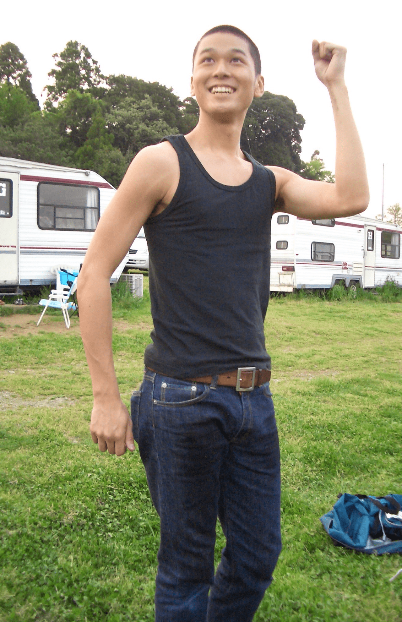 早稲田大学時代、ミュージカルサークルの合宿での様子