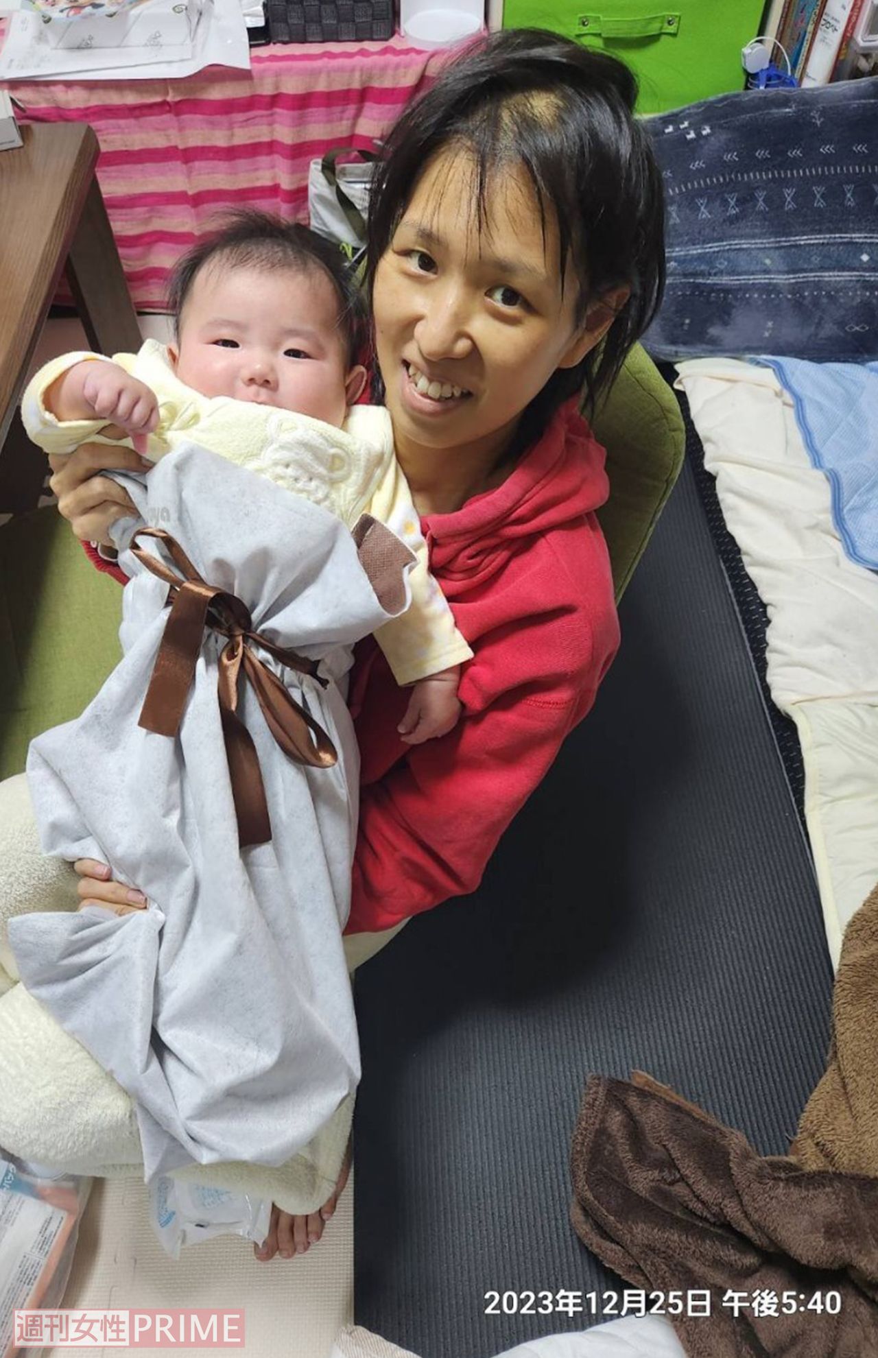 彩乃さんと娘さんの一時退院時