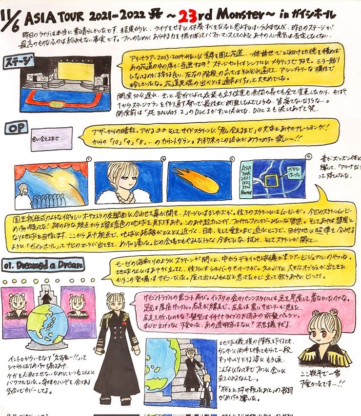 浜崎あゆみのコンサート内容を事細かにレポートしてツイッターにアップするファンも①