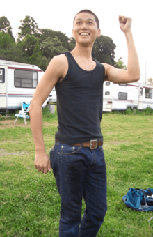 早稲田大学時代、ミュージカルサークルの合宿での様子