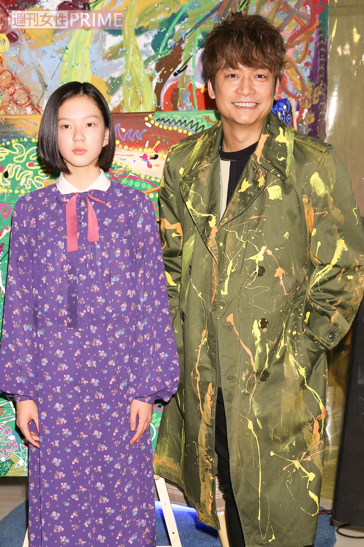 本作が映画デビューで緊張ぎみの中島セナに「僕が仕事を始めた年齢とほぼ同じだからすごく気持ちがわかる。初めてのこの空気、つらいよね」と香取。う～ん、優しい！　撮影／吉岡竜紀