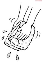 【5】タオルで脱水する　イラスト╱水口アツコ