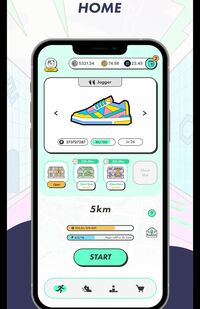 『STEPN』の操作画面（AppStoreより）