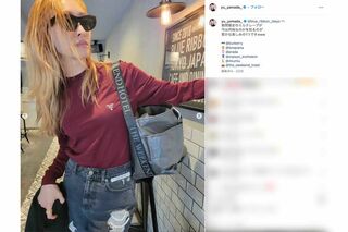 金髪ロングに変身した姿を公開した山田優（本人のインスタグラムより）