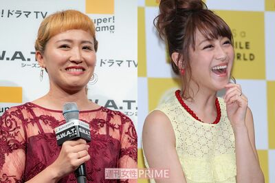 丸山桂里奈（左）と鈴木奈々（右）