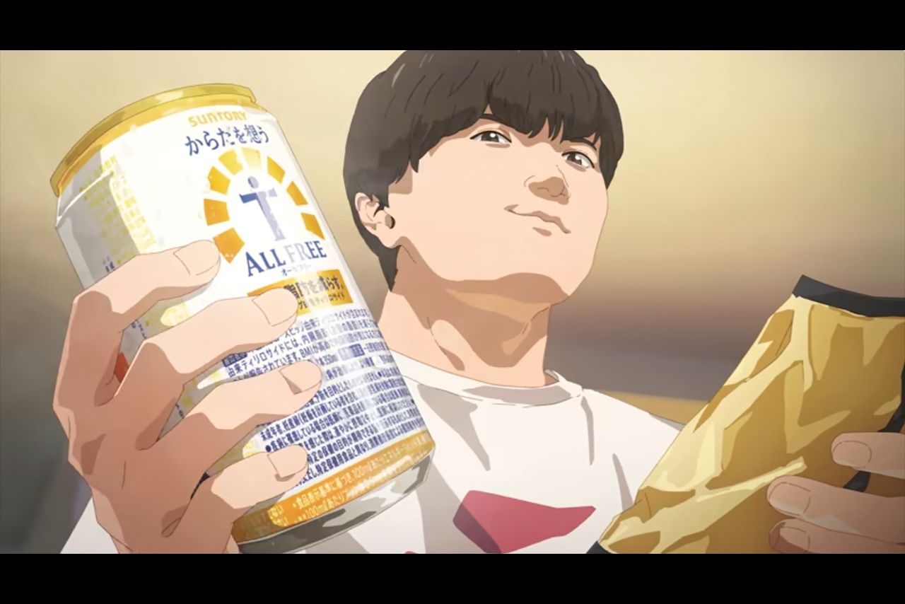 机や缶など26種類の擬音を演じた山寺宏一(サントリー公式YouTubeより)