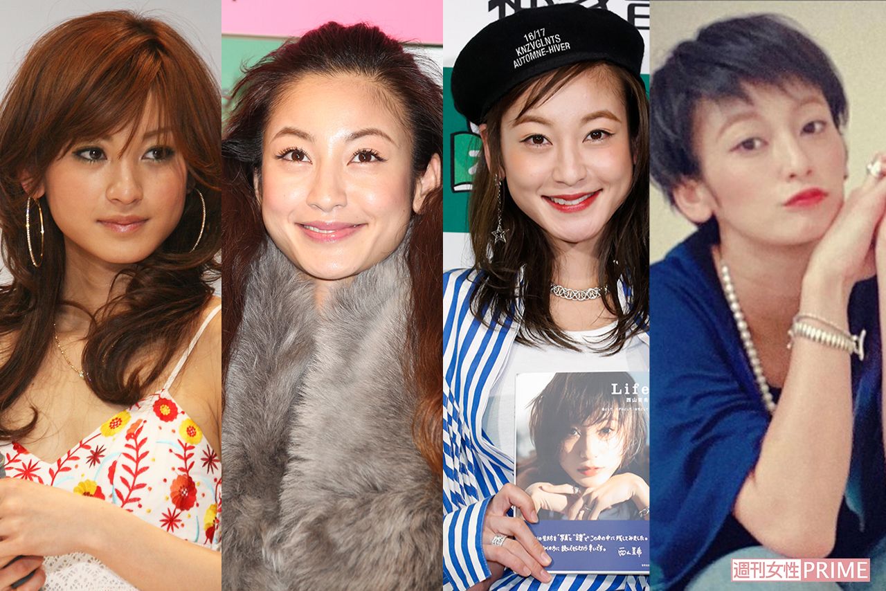 西山茉希（2007年・22歳、2014年・29歳、2018年・33歳、2021年・36歳　※36歳は本人のインスタグラムより）