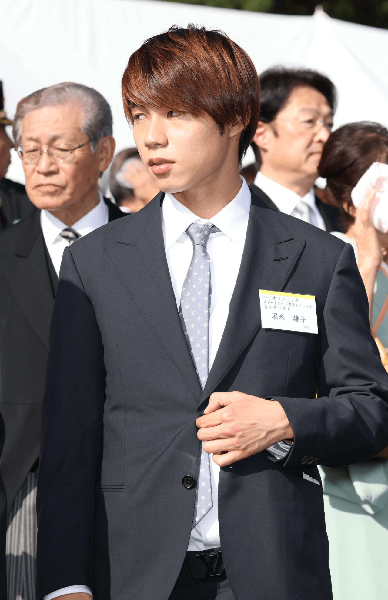 園遊会に参加したスケートボード男子ストリートの堀米雄斗選手