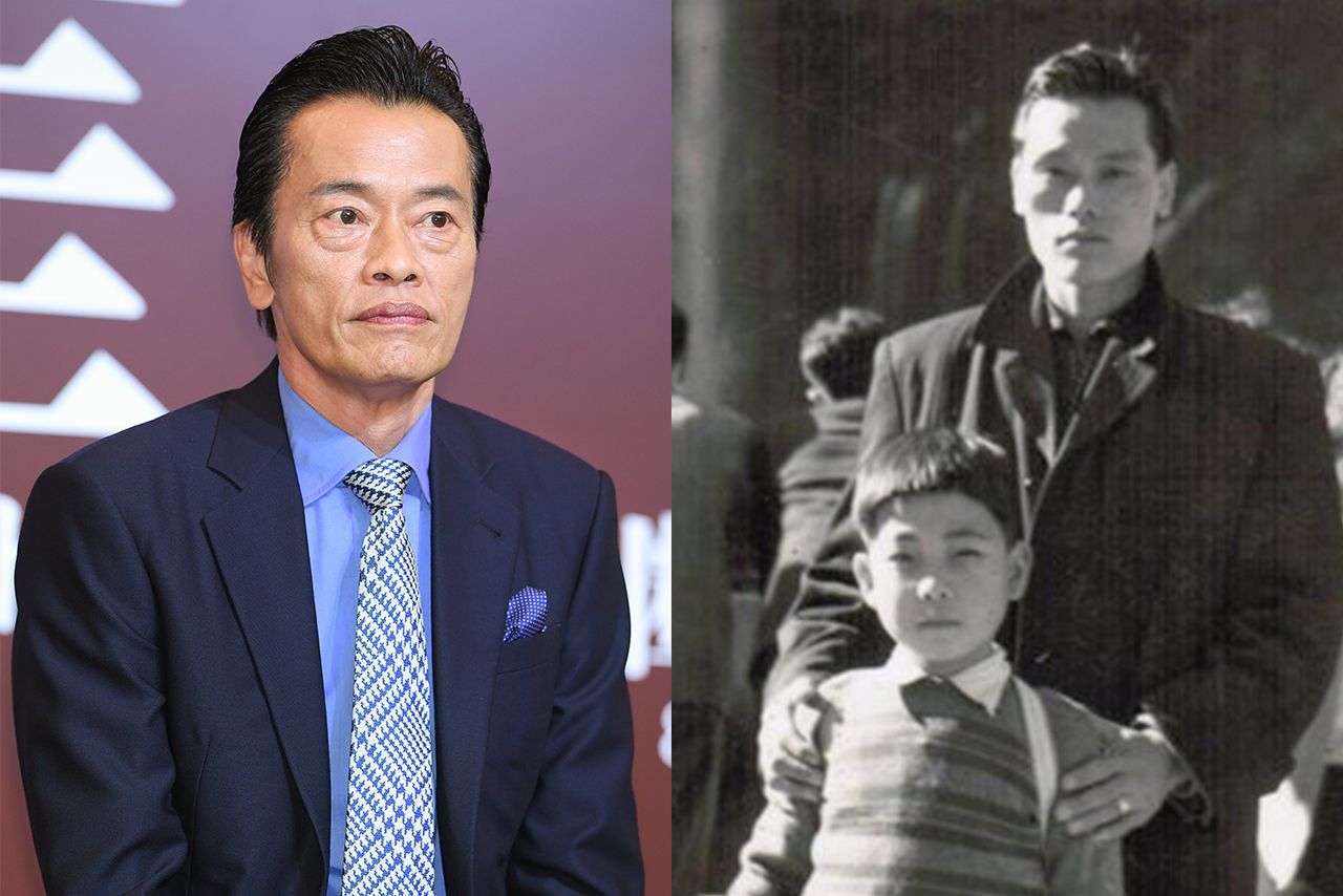 遠藤憲一の幼少期、父と。2014年に「エンケンすぎる」とツイートされ1万件近くリツイートされた（本人のSNSより）