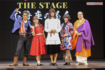 『家政夫のミタゾノTHESTAGE~お寺座の怪人~』キャスト(左から)原嘉孝、矢作穂香、松岡昌宏、余貴美子、六角精児(撮影/高梨俊浩)