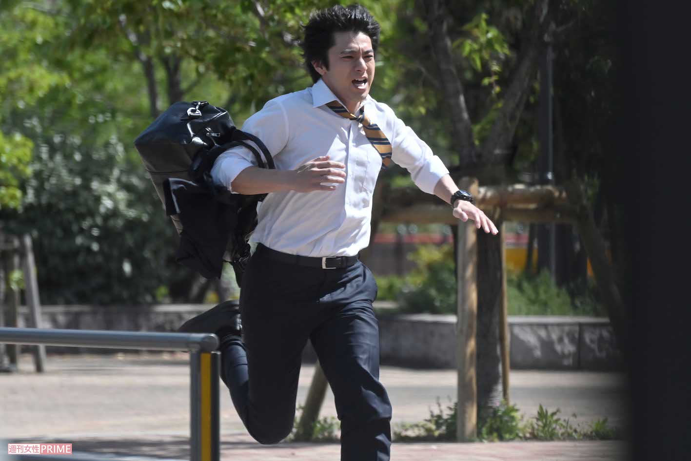 何の作品かは不明だが、汗を流しながら何度も走るシーンを撮影していた山田裕貴