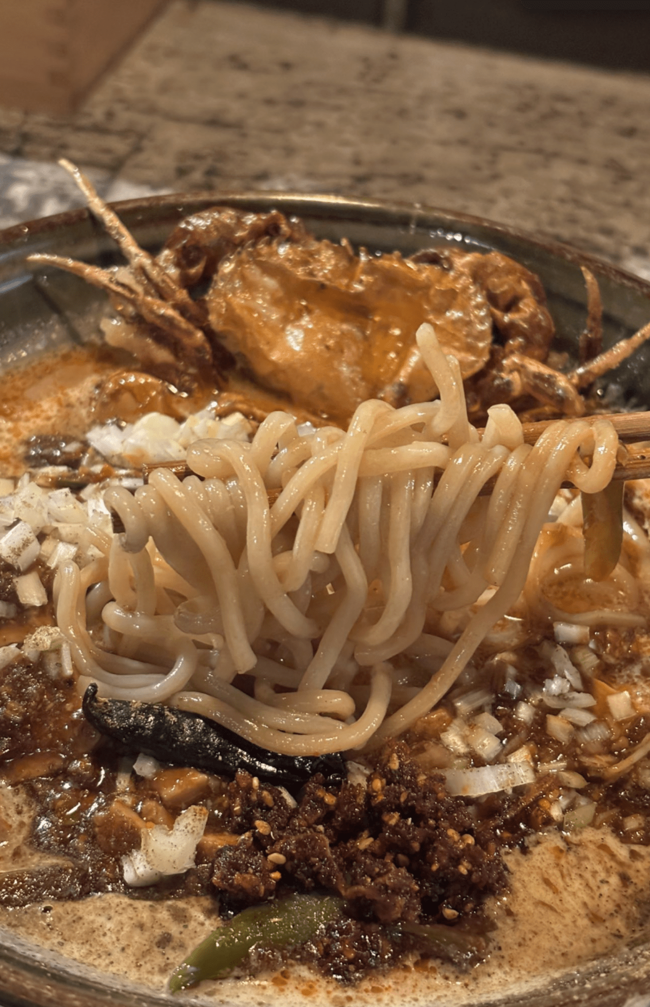こめおが手がける蟹ラーメン（本人Xより）