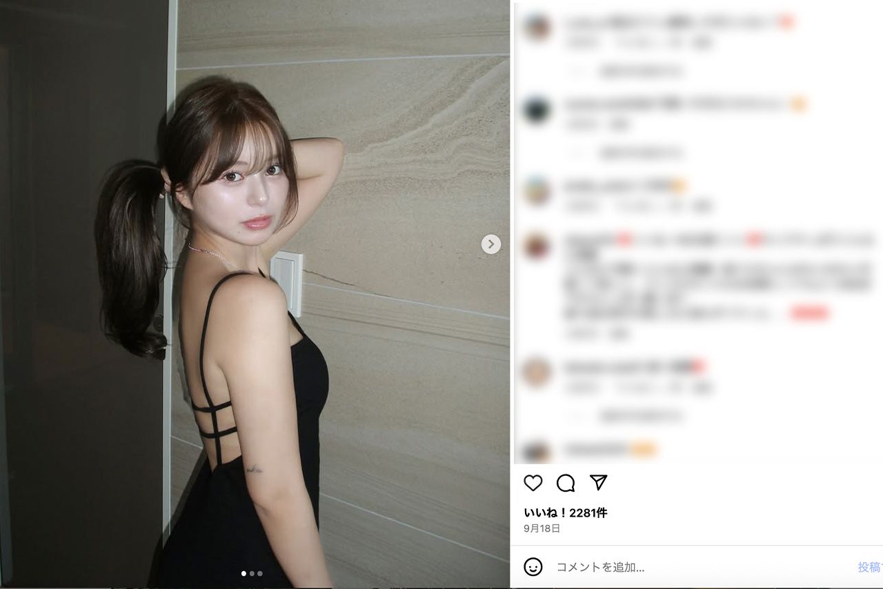 髙橋藍選手との交際が報じられたインフルエンサーのuka.（公式インスタグラムより）