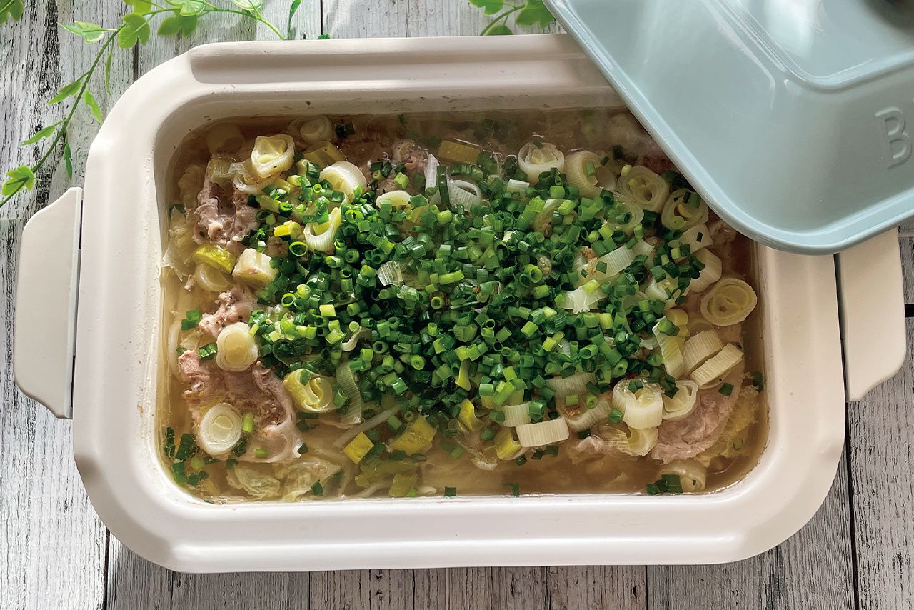 豚肉と白菜のねぎまみれ鍋