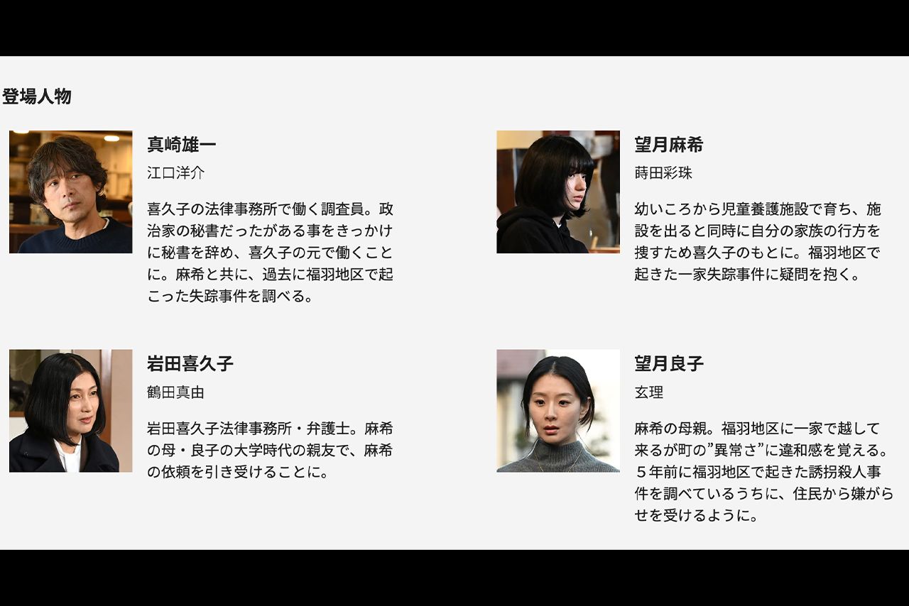 『連続ドラマW誰かがこの町で』公式サイトより