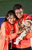 山田真樹選手を15年間支え続けてきた妻の鮎美さん。'25年7月には第1子となる長女が生まれた(c)2025U-8,Inc.PhotobyHiharuTakagi