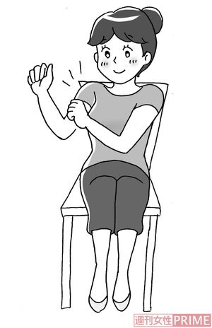 オプション　気軽に加えたいランダム系コツコツ　座ったままで「腕コツコツ」　イラスト/赤松かおり