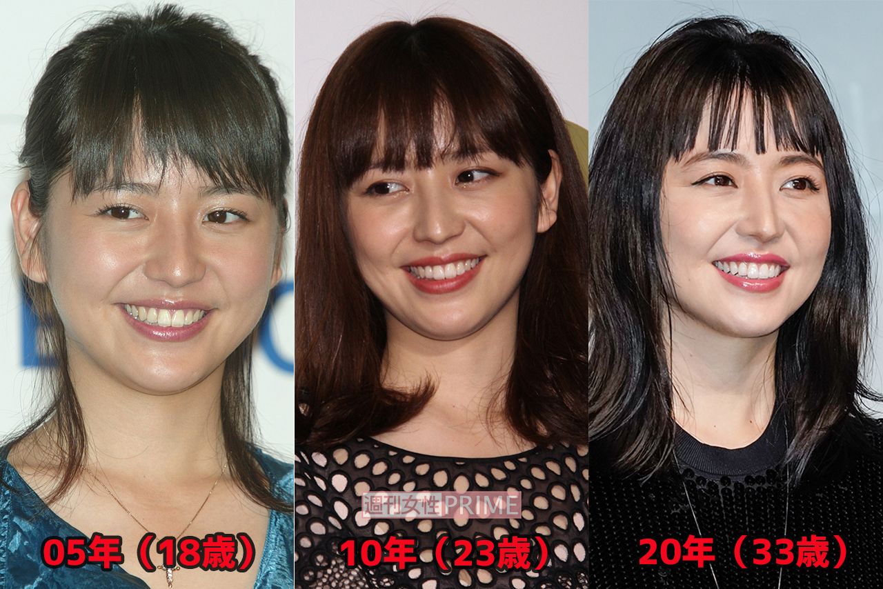 長澤まさみの18歳時、23歳時、33歳時