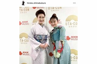 『うたコン』に出演した島袋寛子、左は演歌歌手の市川由紀乃（島袋のインスタグラムより）